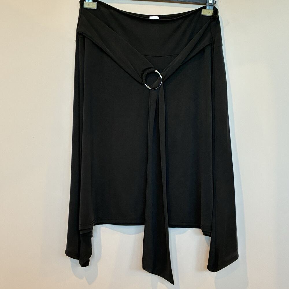 Collusion Low Rise Midi Skirt with Ring Detail Soft Touch Black Size L